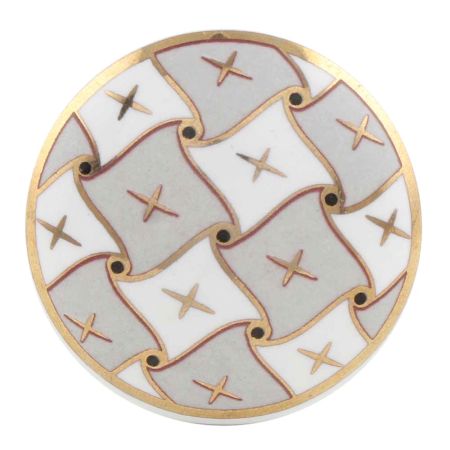 Grey and White Golden Checkerboard Cabinet Knobs